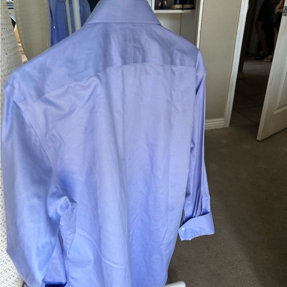Thomas Dean 100% Cotton Blue Dress Shirt Collared Longsleeve ButtonUp 32/34 15R - Picture 4 of 13